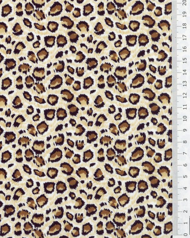  Leopard cotton poplin Beige - Tissushop